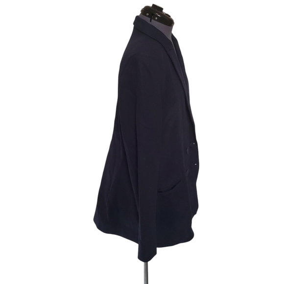 Saint + Sofia Women's Double breasted Navy Blazer Plus Organic cotton Size 18 - Picture 2 of 7